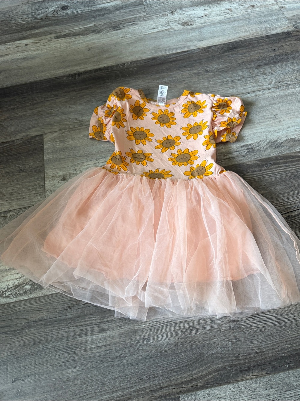 Bonds Peach Tulle Dress with Sunflower Print